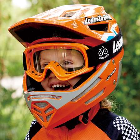Защитные очки HAPE для детей оранжевые с черным ремешком E1211_HP