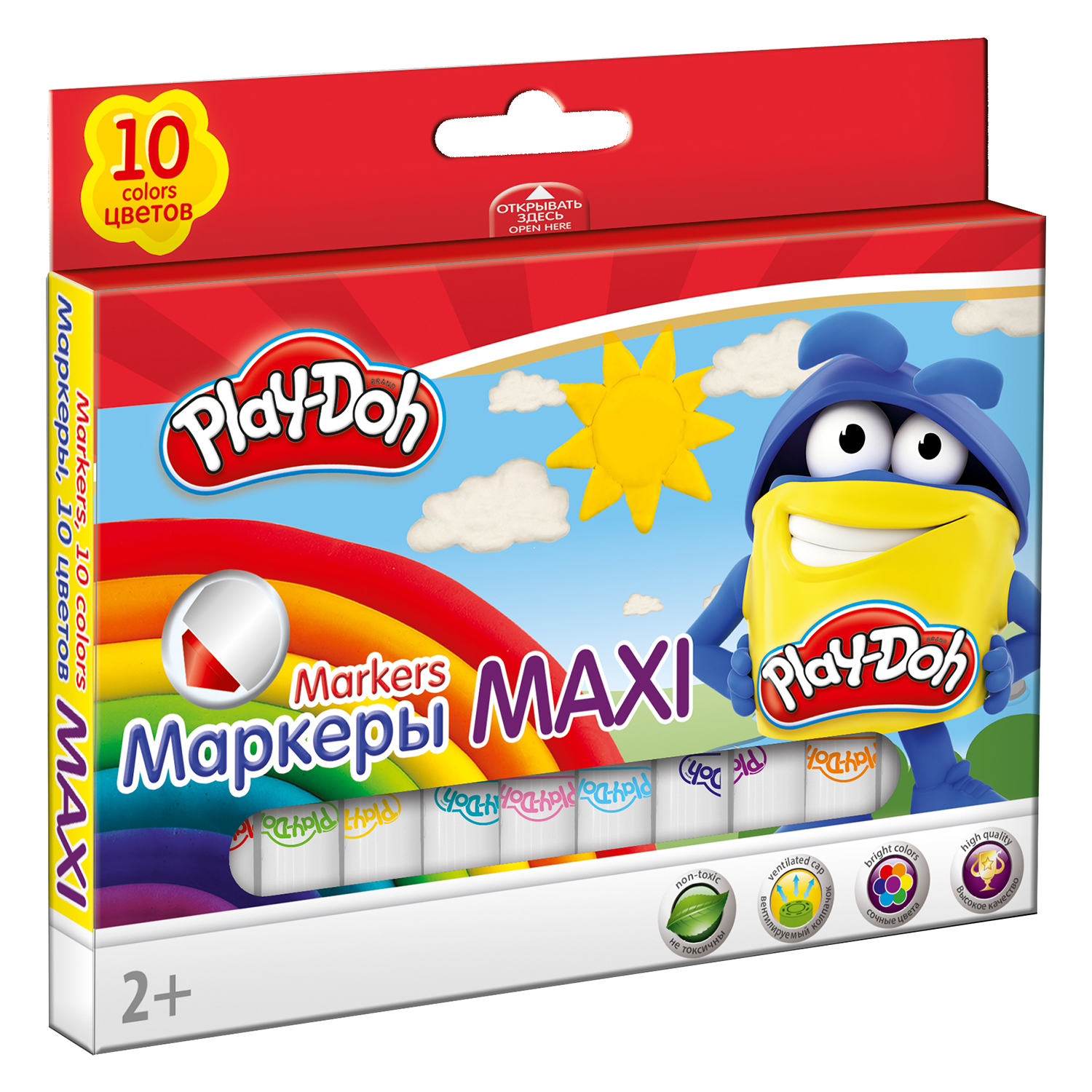 Фломастеры Kinderline Play Doh цветные 10 шт - фото 1