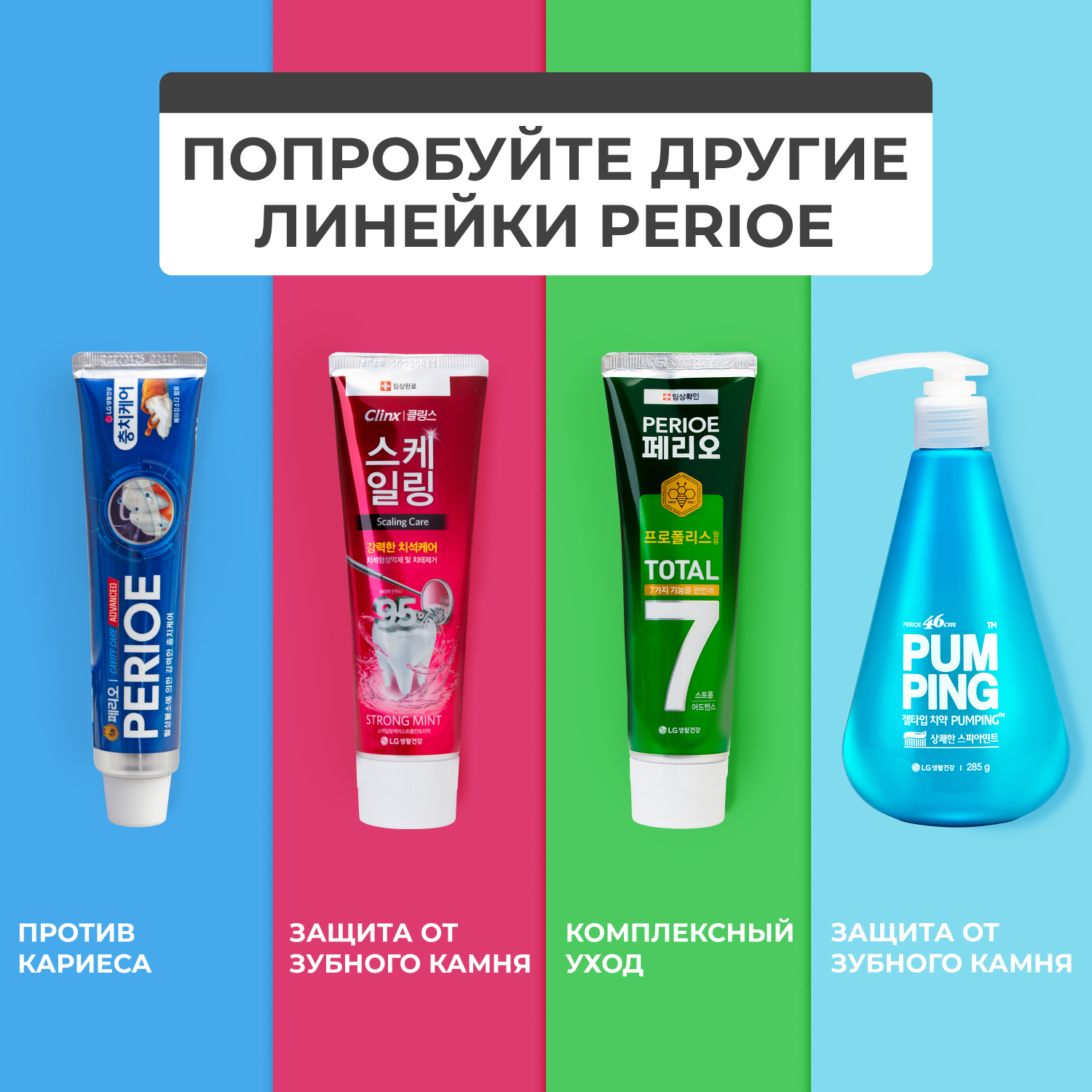 Зубная паста PERIOE с бамбуковой солью Pumping Bamboo Salt Gum Care для профилактики проблем с деснами 285 г - фото 6