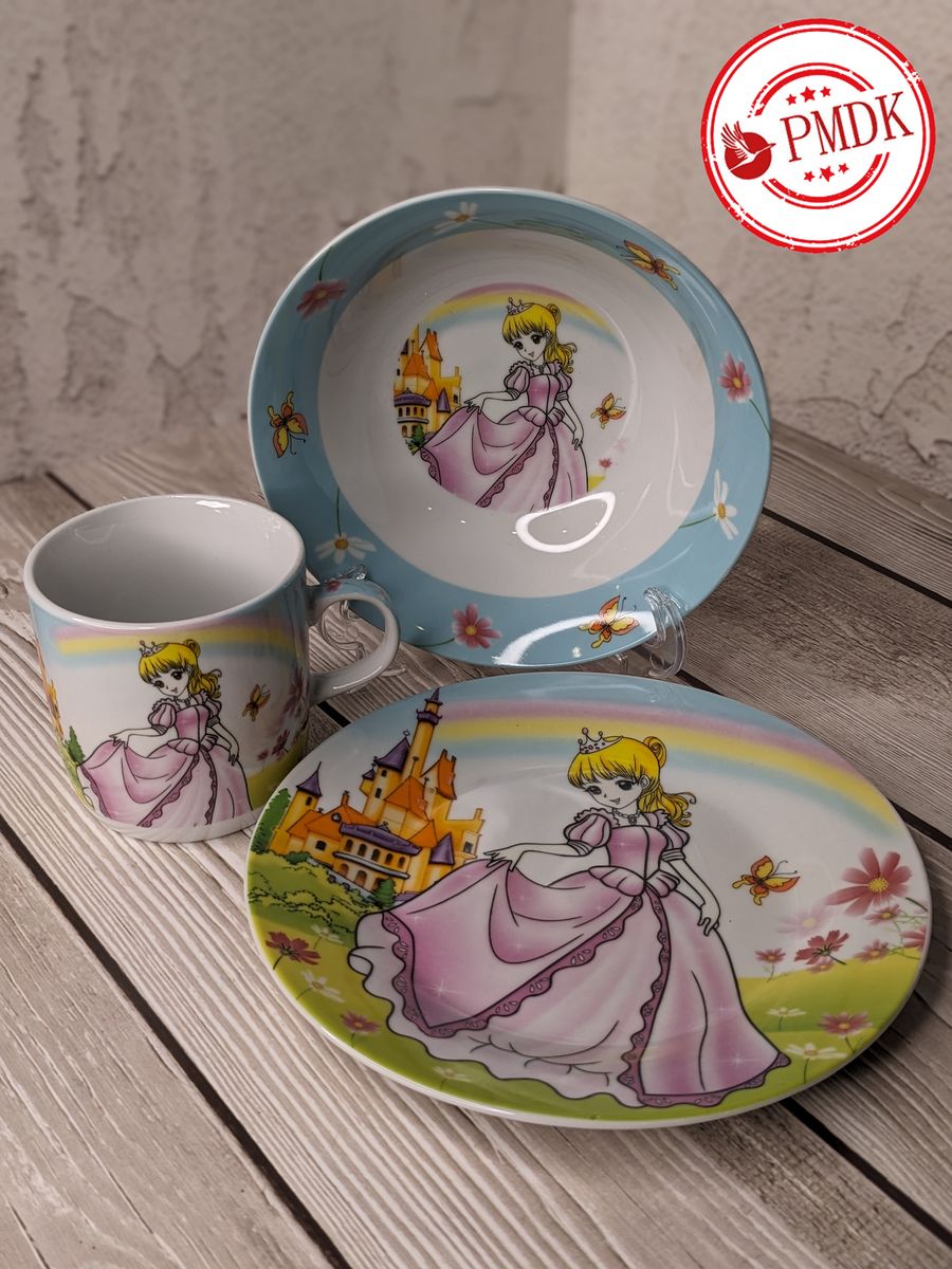 Набор детской посуды Daniks Принцесса 3 предмета C144 - фото 2