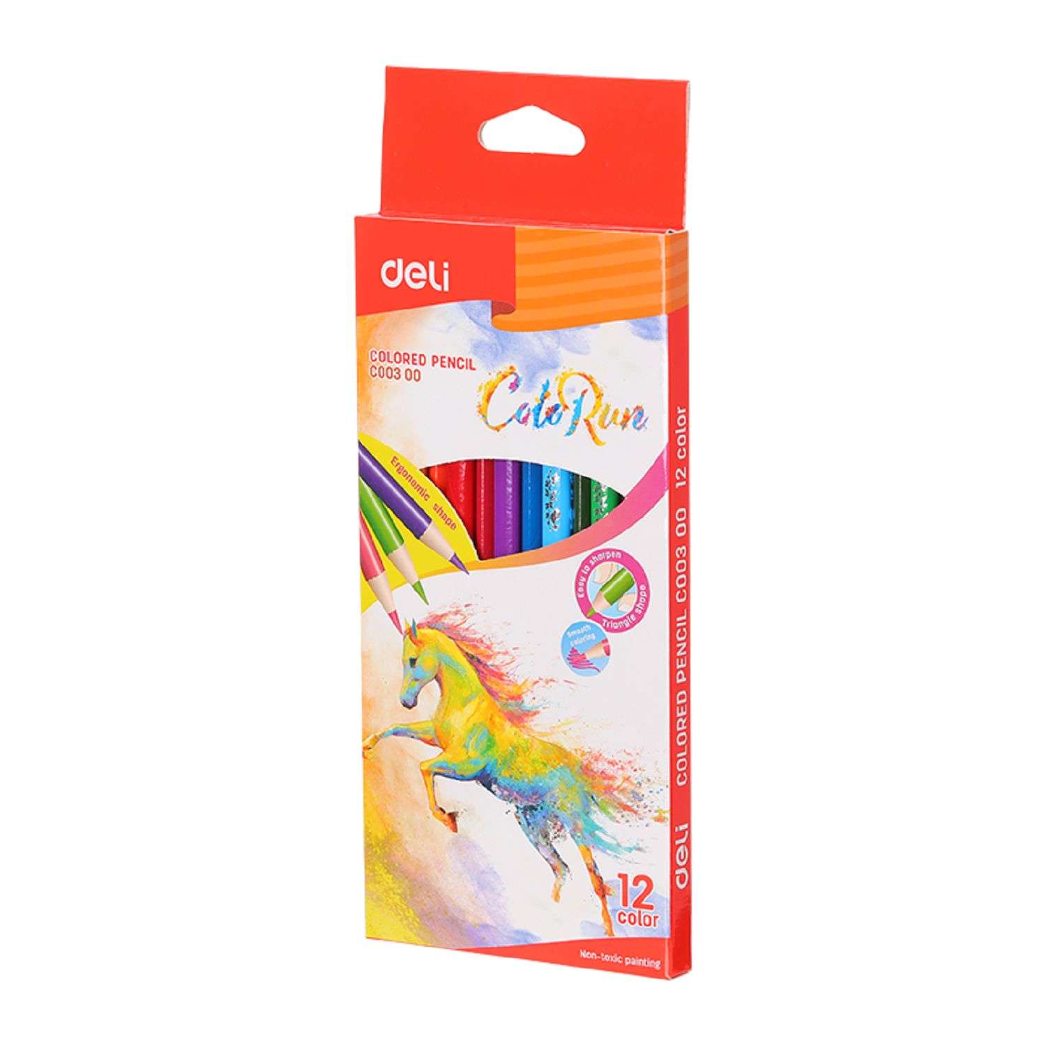 Карандаши цветные Deli ColoRun 12цветов 1027238 - фото 1