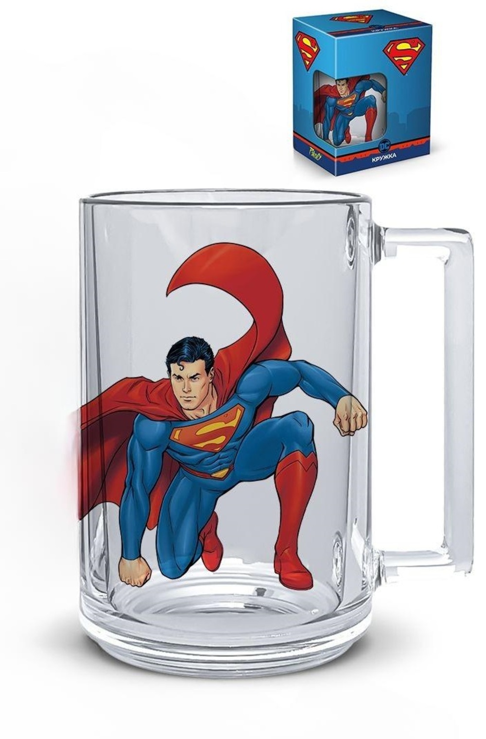 Кружка стеклянная 320 мл PrioritY Супермен - фото 1