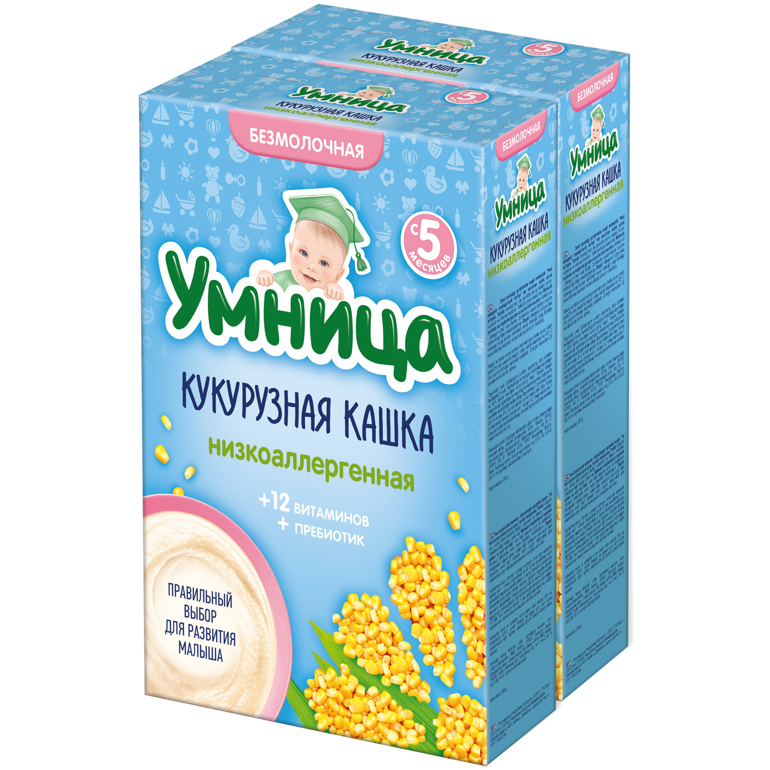 Каша Умница низкоаллергенная кукурузная 2*200г с 5месяцев - фото 1