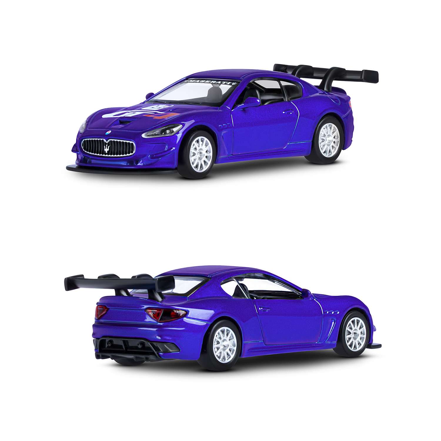 Машинка металлическая АВТОпанорама игрушка детская 1:43 Maserati Gran Turismo MC GT4 синий инерционная JB1200178 - фото 5