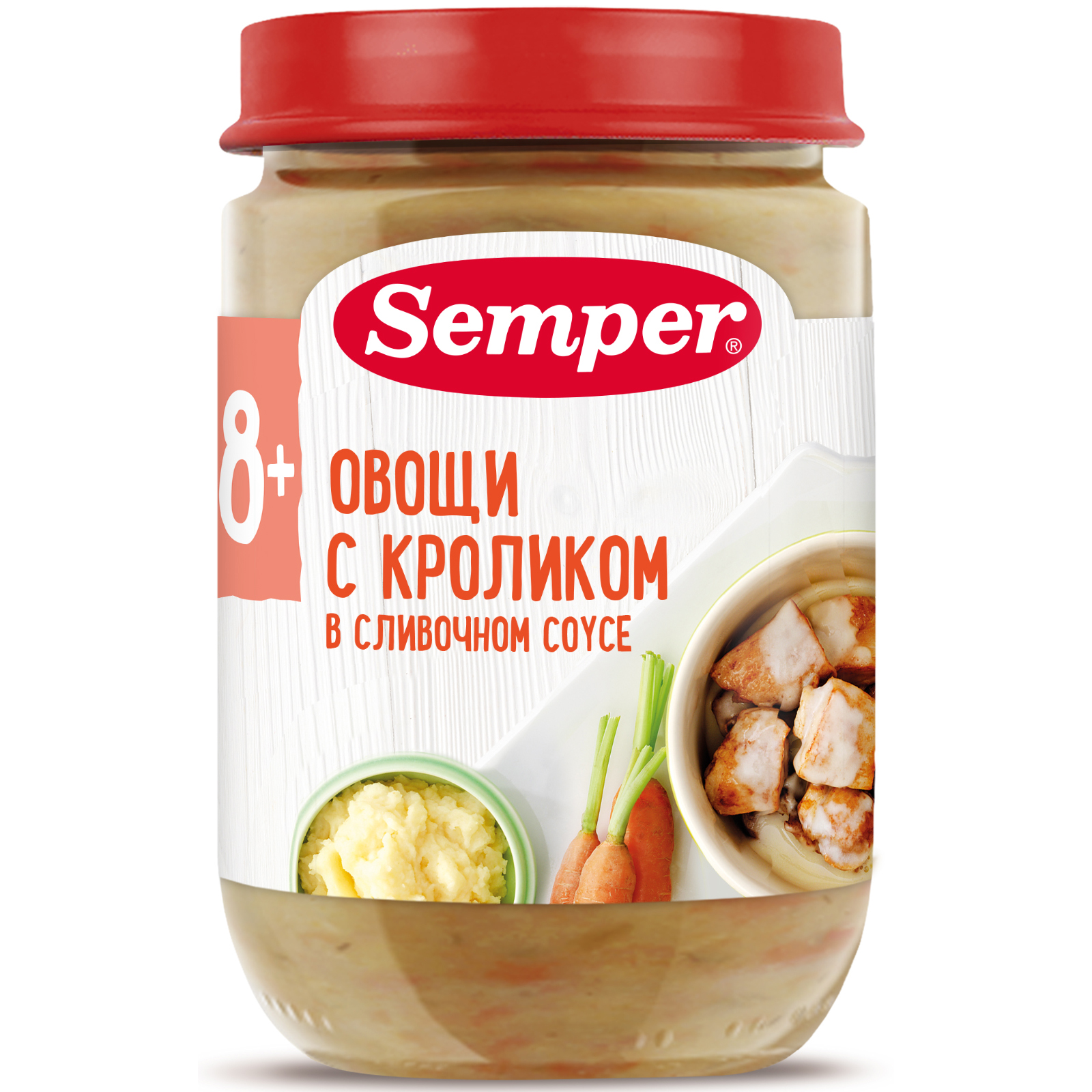 Пюре Semper овощи-кролик соус 190г с 8месяцев - фото 1