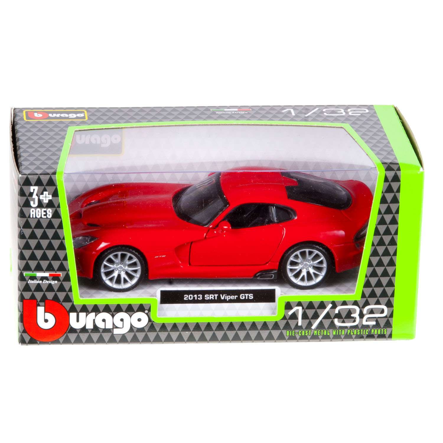 Машинка BBurago 1:32 2013 SRT Viper GTS 18-43000(8) 18-43000(8) - фото 7