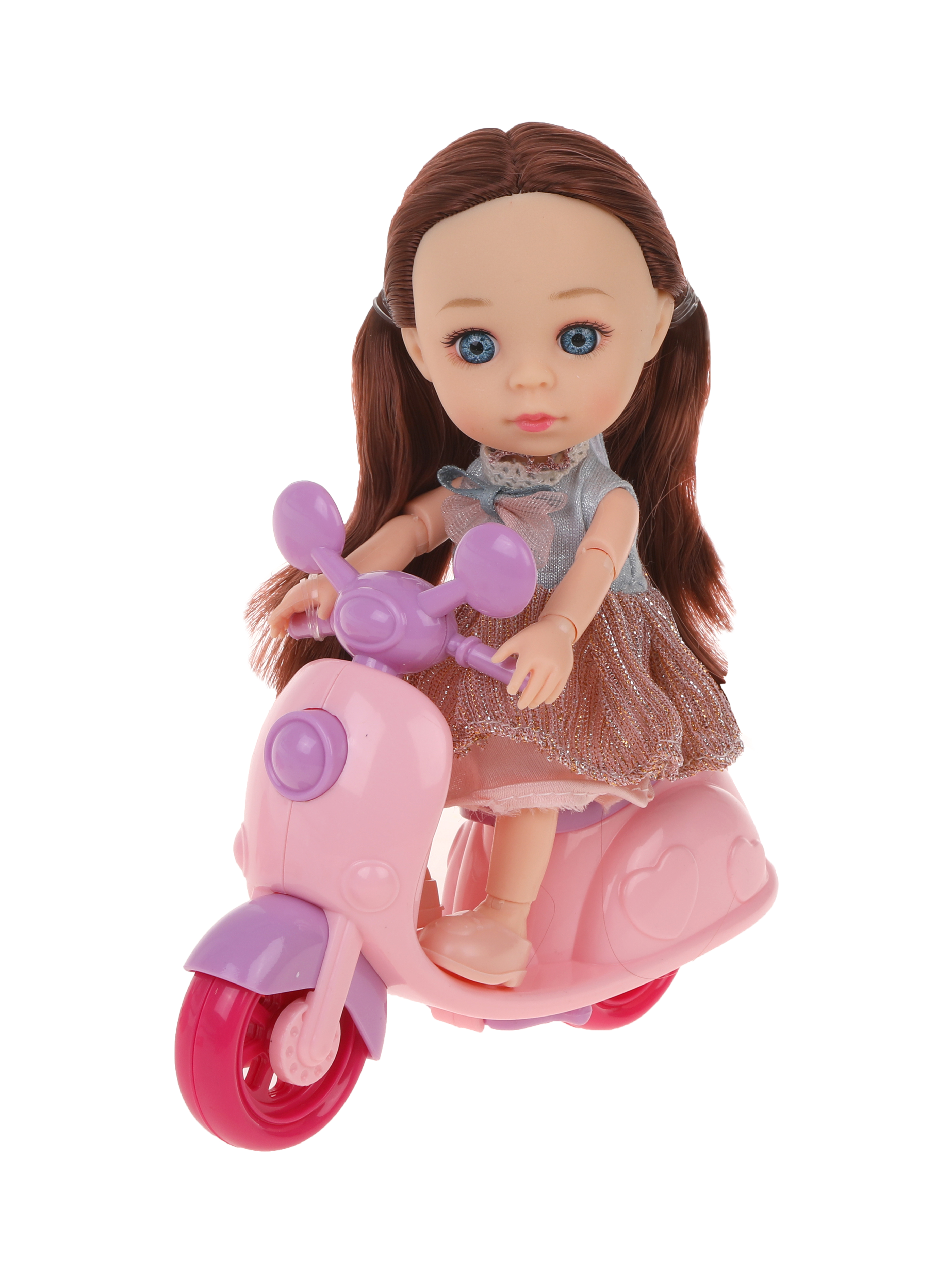 Кукла для девочки Наша Игрушка шарнирная котята и мотоцикл 803605 - фото 5