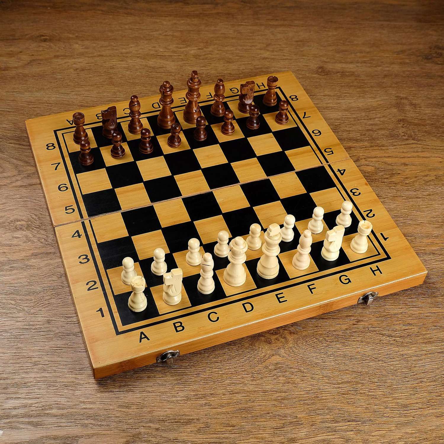 Настольная игра Sima-Land 3 в 1 «Король» нарды шахматы шашки 39х39 см - фото 2