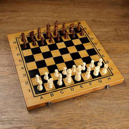 Настольная игра Sima-Land 3 в 1 «Король» нарды шахматы шашки 39х39 см