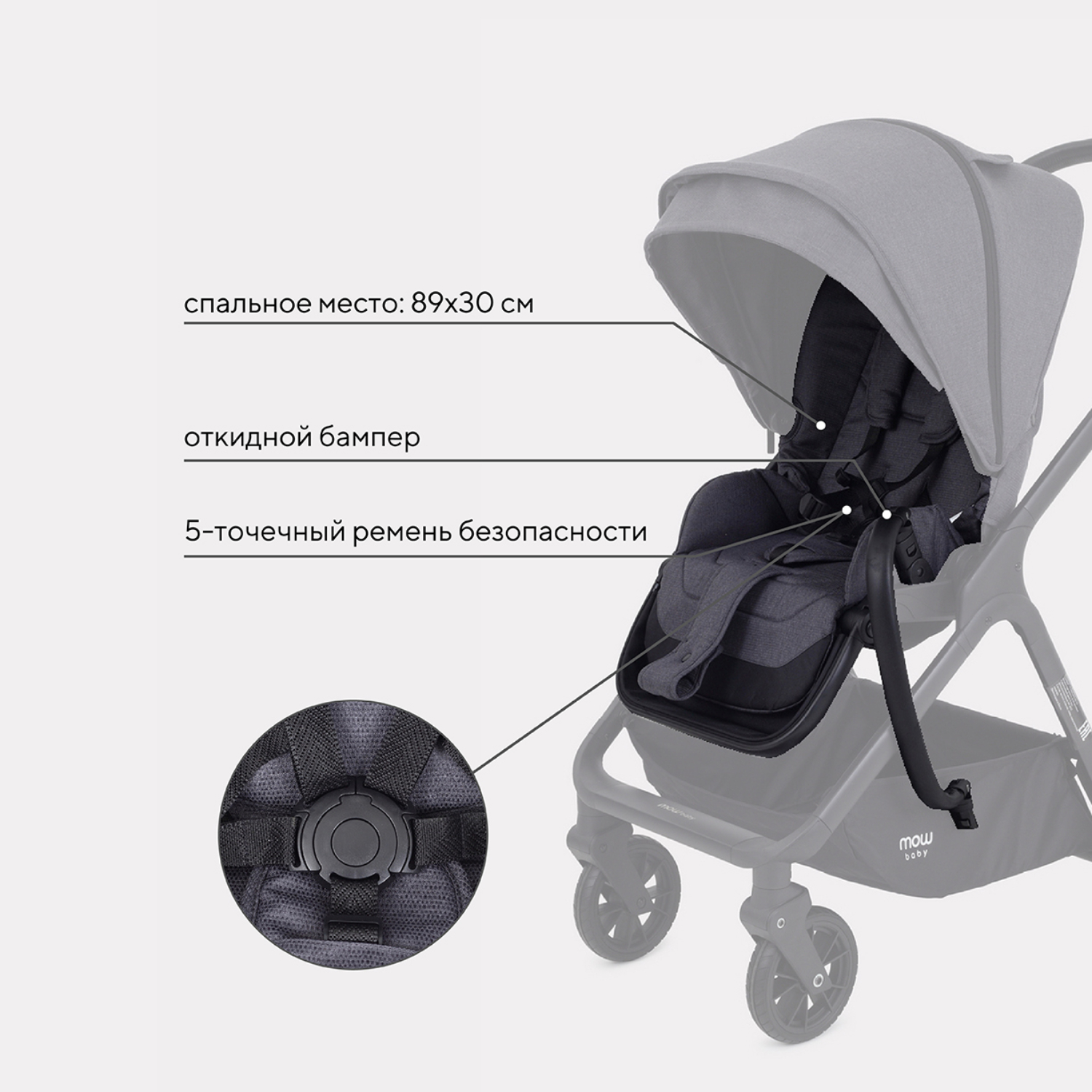 Коляска 2в1 MowBaby Move MB402 2023 Carbon - фото 6