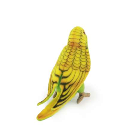 Реалистичная мягкая игрушка Hansa Волнистый попугайчик зеленый 15 см