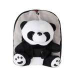 Рюкзак с игрушкой Little Mania серый Панда