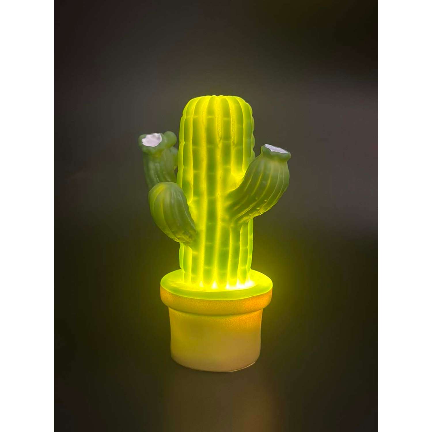 Лампа настольная светодиодная LATS ночник детский кактус зеленый - фото 11