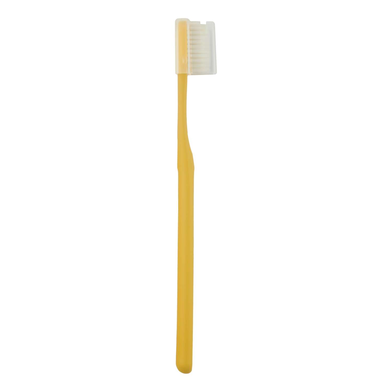 Зубная щетка DENTAL CARE c частицами серебра двойной средней жесткости и мягкой щетиной цвет пастельный желтый - фото 1