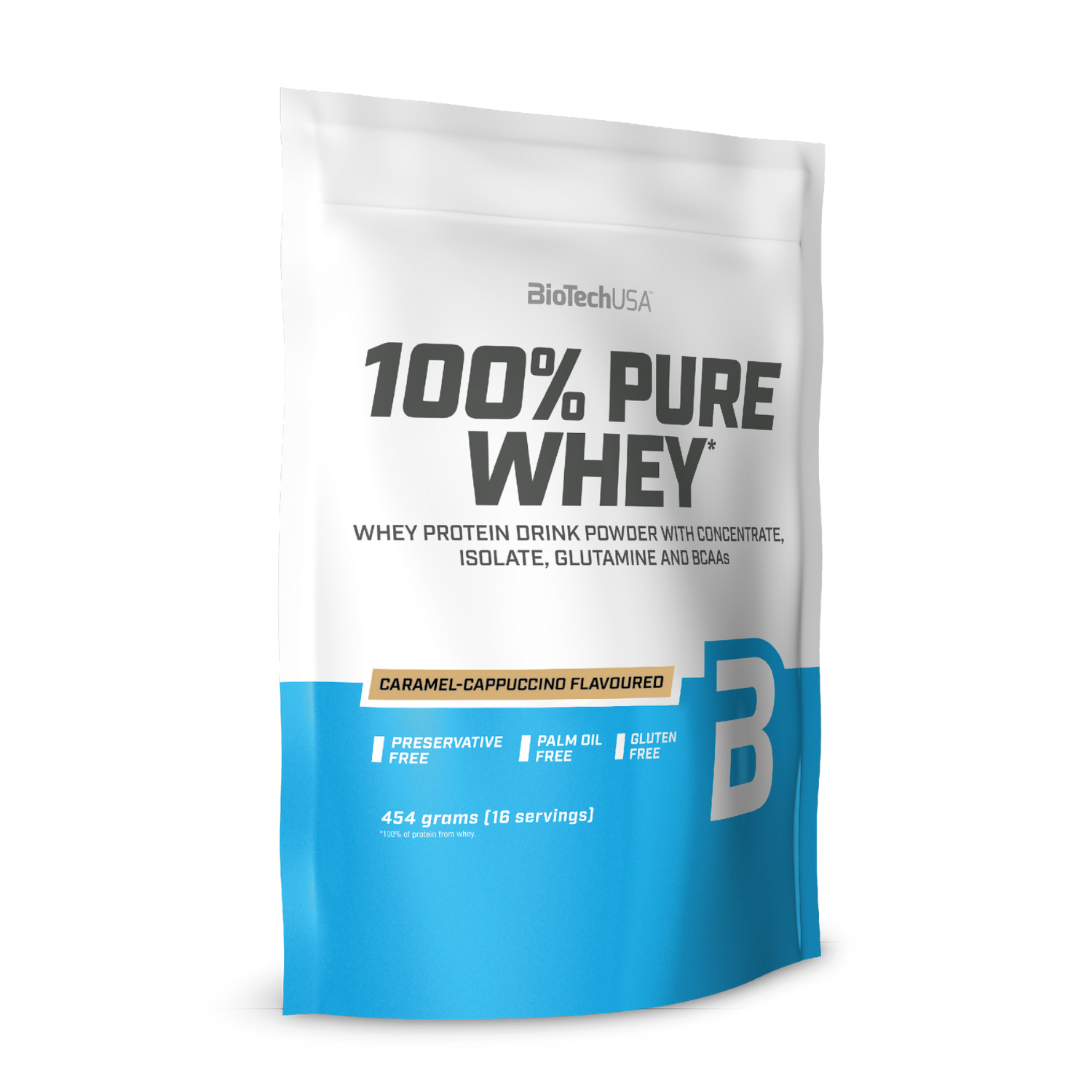 Протеин BiotechUSA 100% Pure Whey 454 г. Карамель - капучино - фото 1