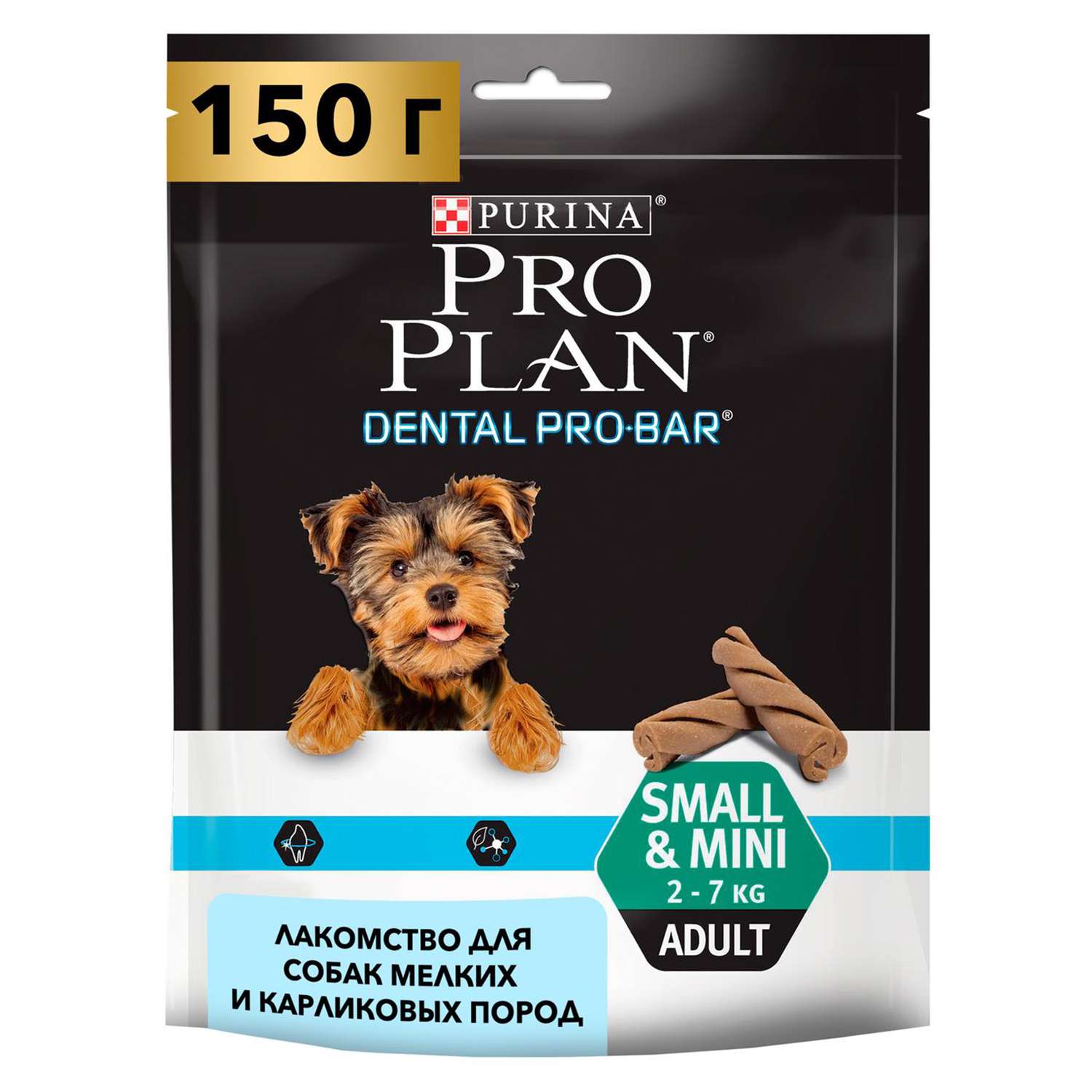 Лакомство для собак PRO PLAN Dental Pro Bar мелких и миниатюрных пород для поддержания здоровья полости рта 150г - фото 1