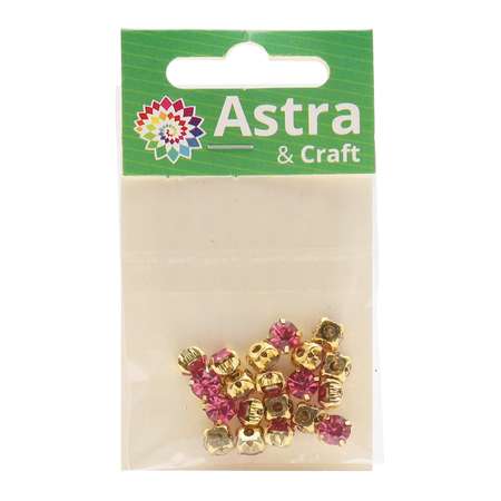 Хрустальные стразы Astra Craft в цапах круглые для творчества и рукоделия 6 мм 6 мм 20 шт золото розовый