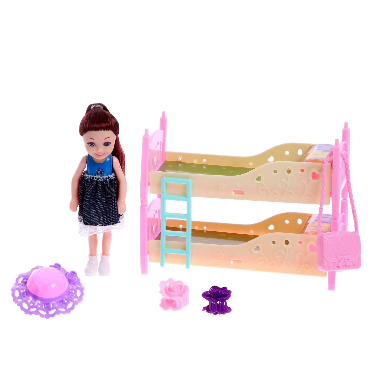 Кукла Sima-Land малышка «Катя» с мебелью и аксессуарами брюнетка 7836237 - фото 4