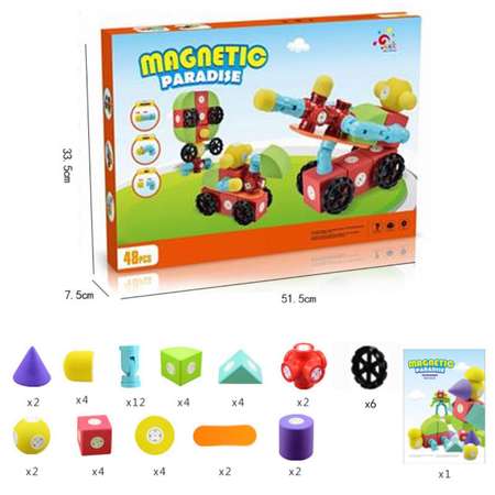 Магнитный конструктор Tong Le Hui Toys мягкий 48 деталей