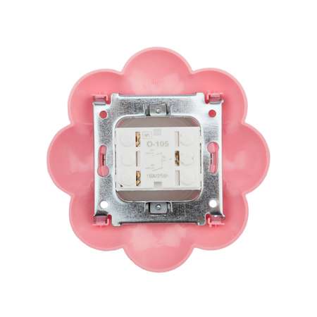 Выключатель Kranz Happy «Цветок» двухклавишный скрытой установки бело-розовый