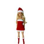 Одежда для куклы Ani Raam Костюм Новогодний Санта Ani Raam для куклы Барби красный