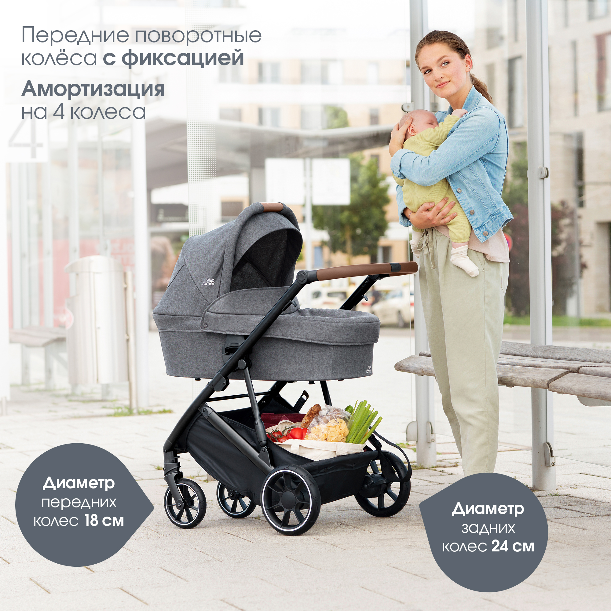 Коляска Britax Roemer 2в1 Strider M Elephant Grey - фото 17