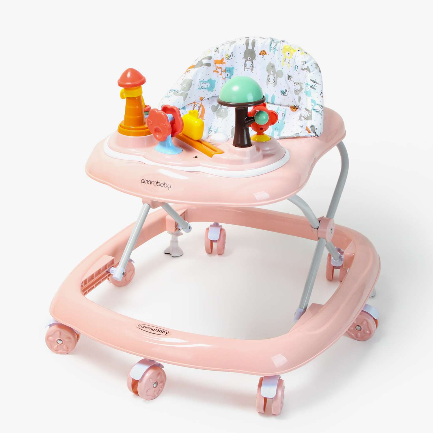 Ходунки AmaroBaby детские с электронной игровой панелью Running Baby Розовый - фото 1