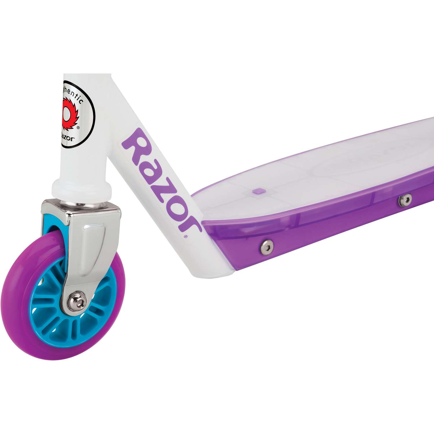 Самокат двухколёсный детский RAZOR Party Pop фиолетовый для девочек - светящаяся платформа и фиксированный руль - фото 8