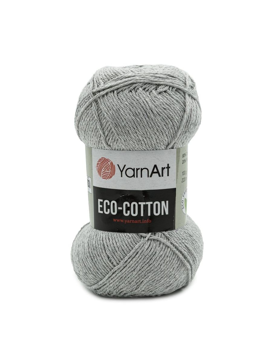 Пряжа YarnArt Eco Cotton комфортная для летних вещей 100 г 220 м 763 светло-серый 5 мотков - фото 6