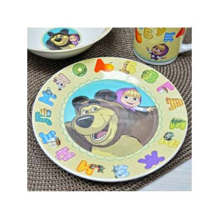 Набор детской посуды Маша и медведь из керамики
