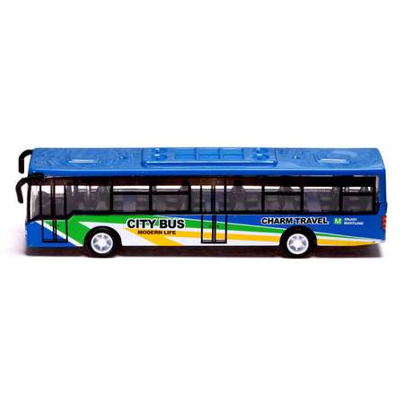 Автобус Автоград металлический «Междугородний» инерционный масштаб 1:43 цвет синий