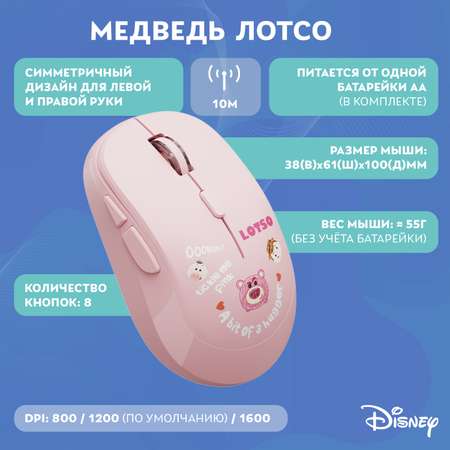 Мышь беспроводная Disney История игрушек Медведь Лотсо и коврик QS-MS01