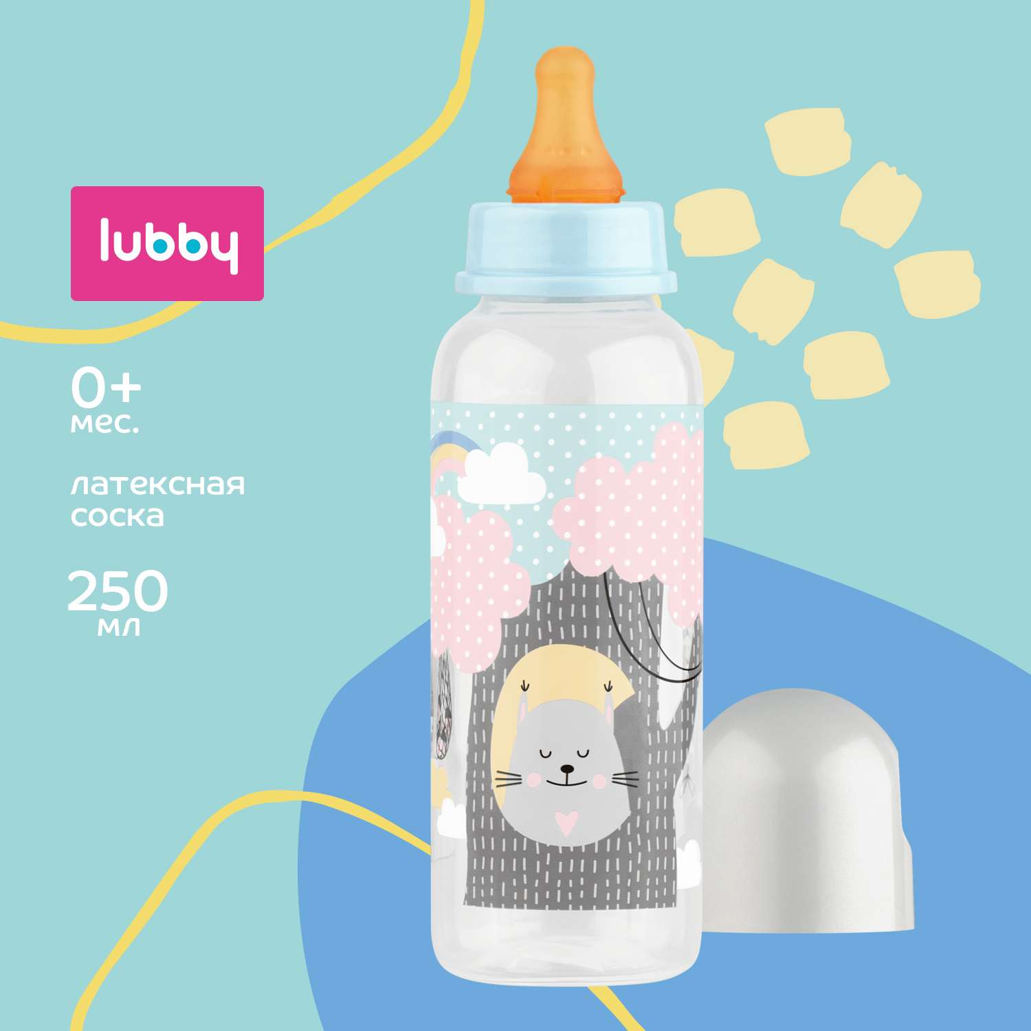 Бутылочка Lubby 250мл с 0месяцев 13564 - фото 1