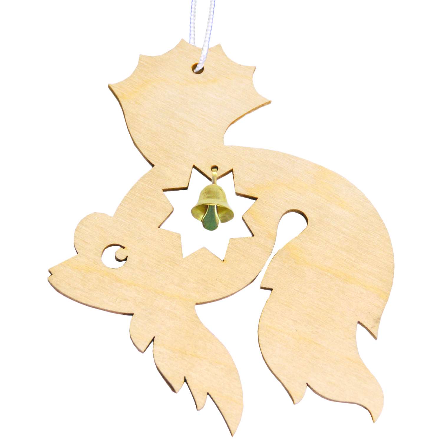 Сувенир для раскрашивания Символик Деревянная подвеска Золотая рыбка с колокольчиком - фото 1