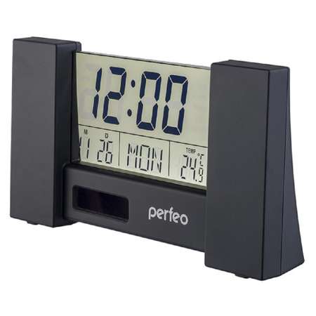 Часы-будильник Perfeo City чёрный PF-S2056 время температура дата