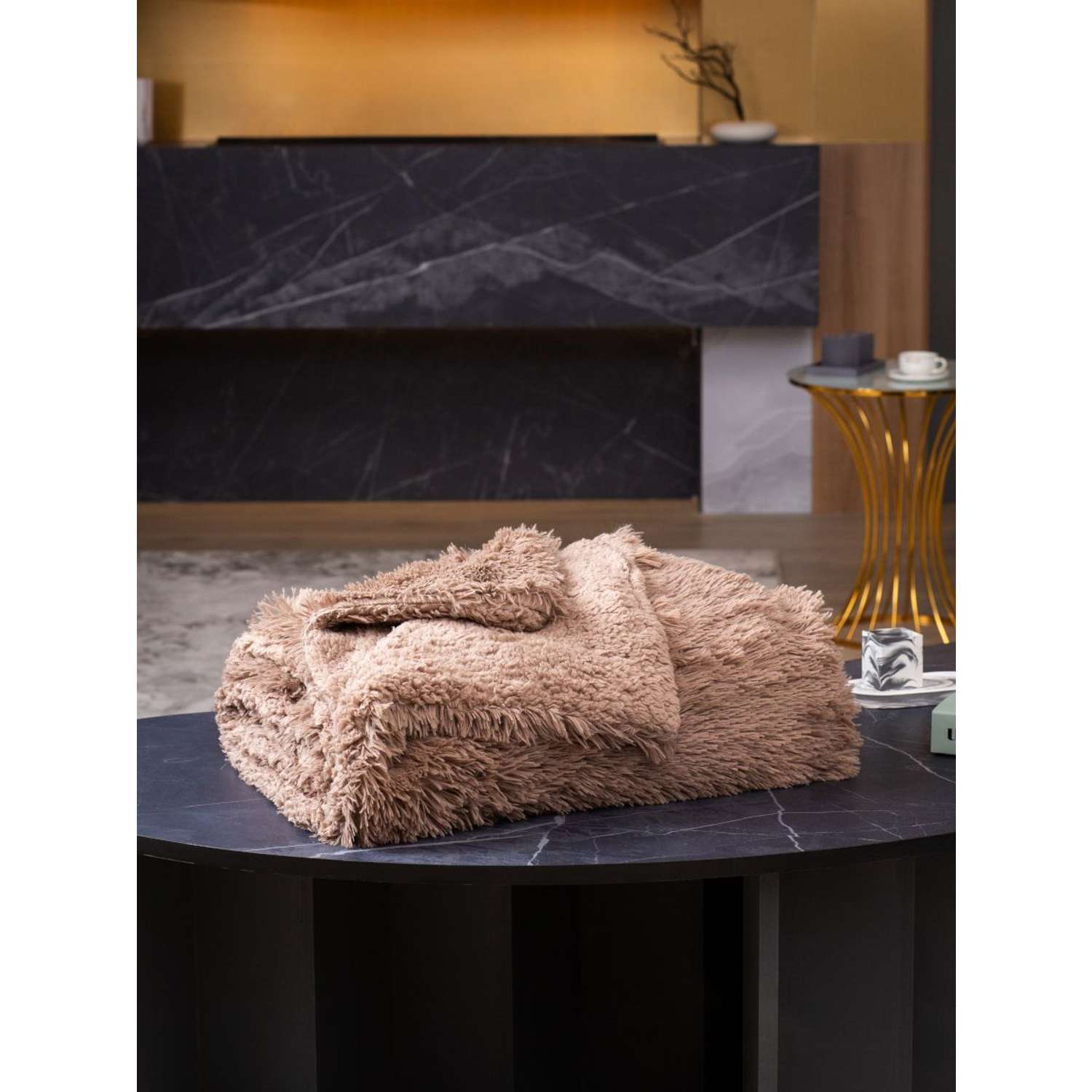 Плед Arya Home Collection Пушистый 200х220 Parison меховое на диван кровать - фото 5