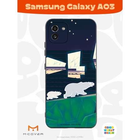 Силиконовый чехол Mcover для смартфона Samsung Galaxy A03 Союзмультфильм Мама-медведица
