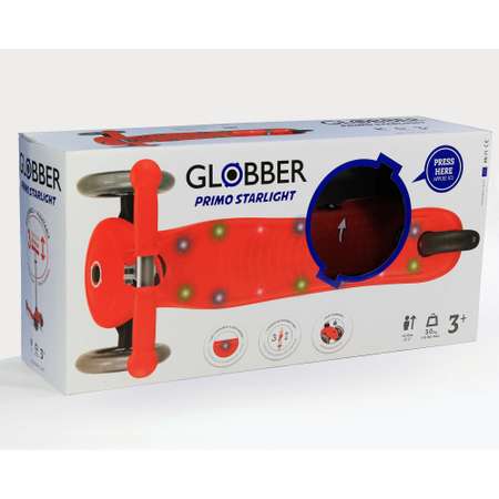 Самокат Globber Primo Starlight Красный