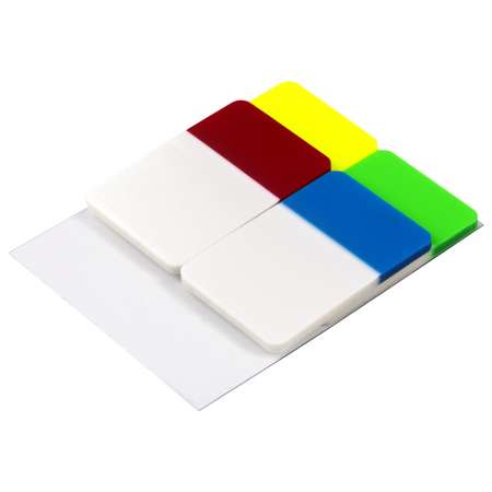 Закладки канцелярские Brauberg самоклеящиеся для книг и ежедневника пластиковые 4 цвета по 20 листов