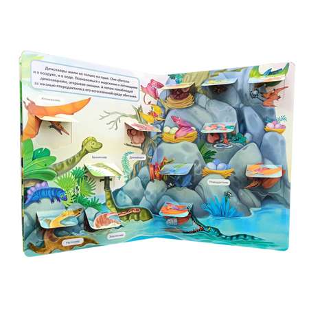 Книжка для малышей BimBiMon с окошками Динозавры Виммельбух