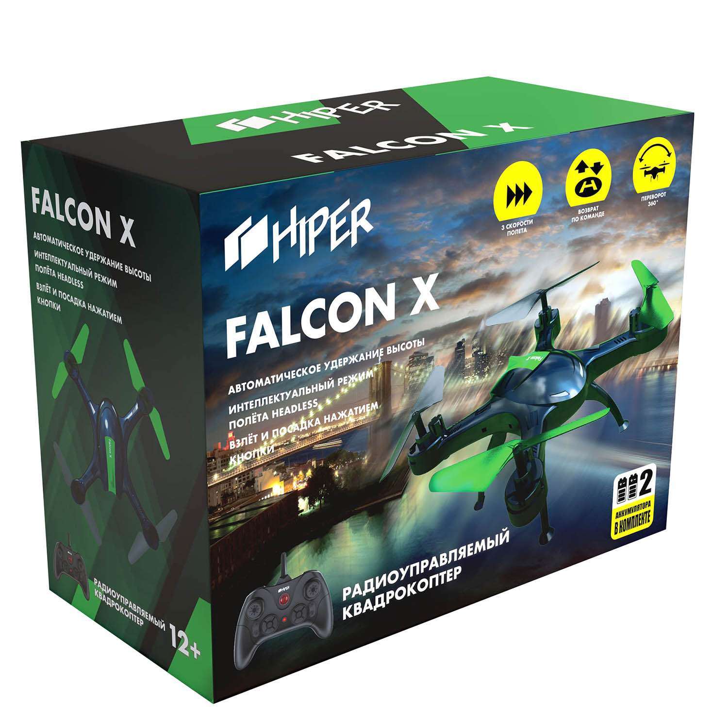Квадрокоптер Hiper Falcon X +дополнительный аккумулятор HQT-0002 1522891 - фото 2