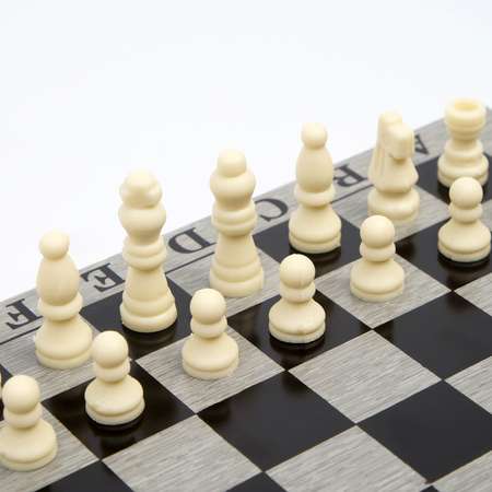 Настольная игра Sima-Land 3 в 1 «Шелест» нарды шахматы шашки 24х24 см
