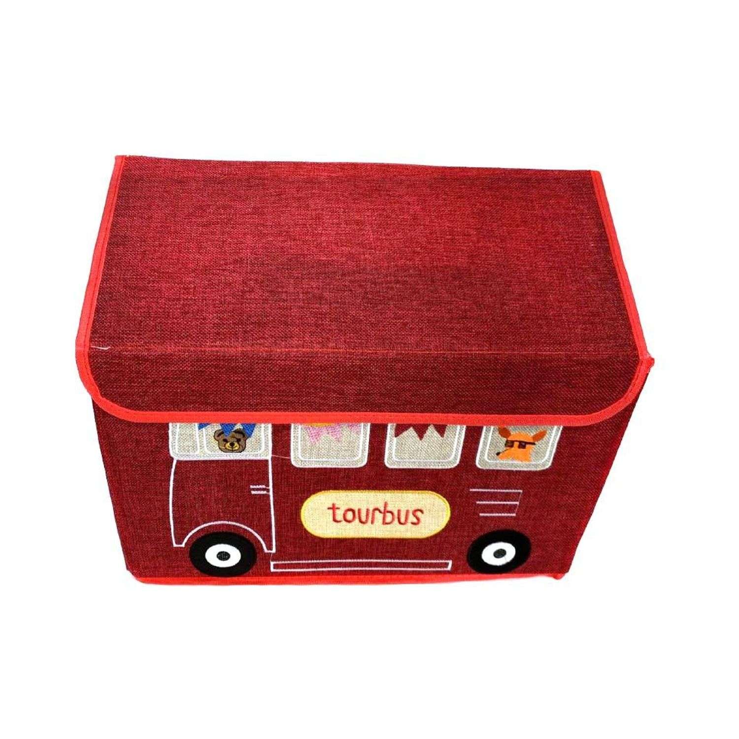 Короб для игрушек Keyprods складной Автобус красный - фото 1