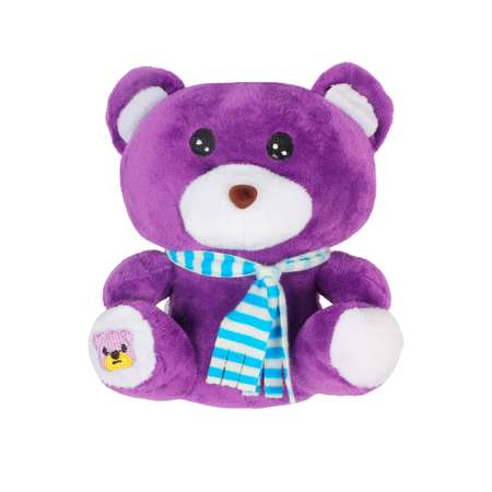 Рюкзак с игрушкой Little Mania коричневый Мишка фиолетовый