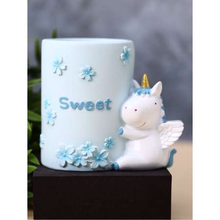 Подставка для канцелярии iLikeGift Sweet unicorn blue