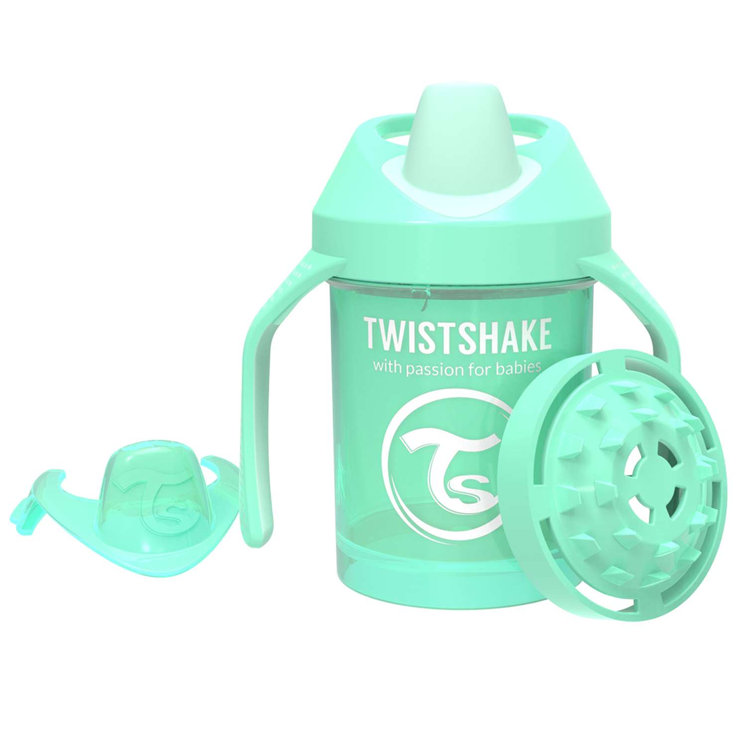 Поильник-непроливайка Twistshake Пастельный зелёный 230 мл 4 мес+ - фото 1