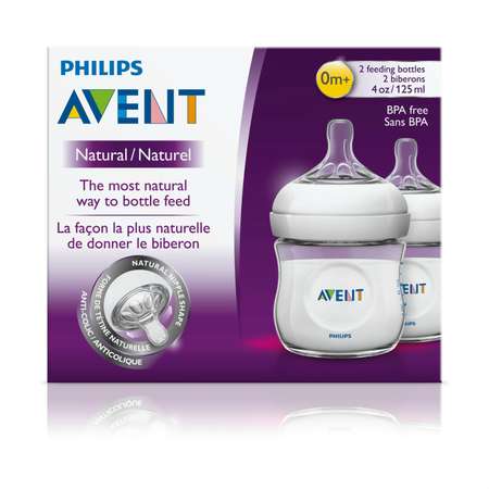 Бутылочка Philips Avent Natural 0 мес+ 125 мл 2 шт SCF690/27