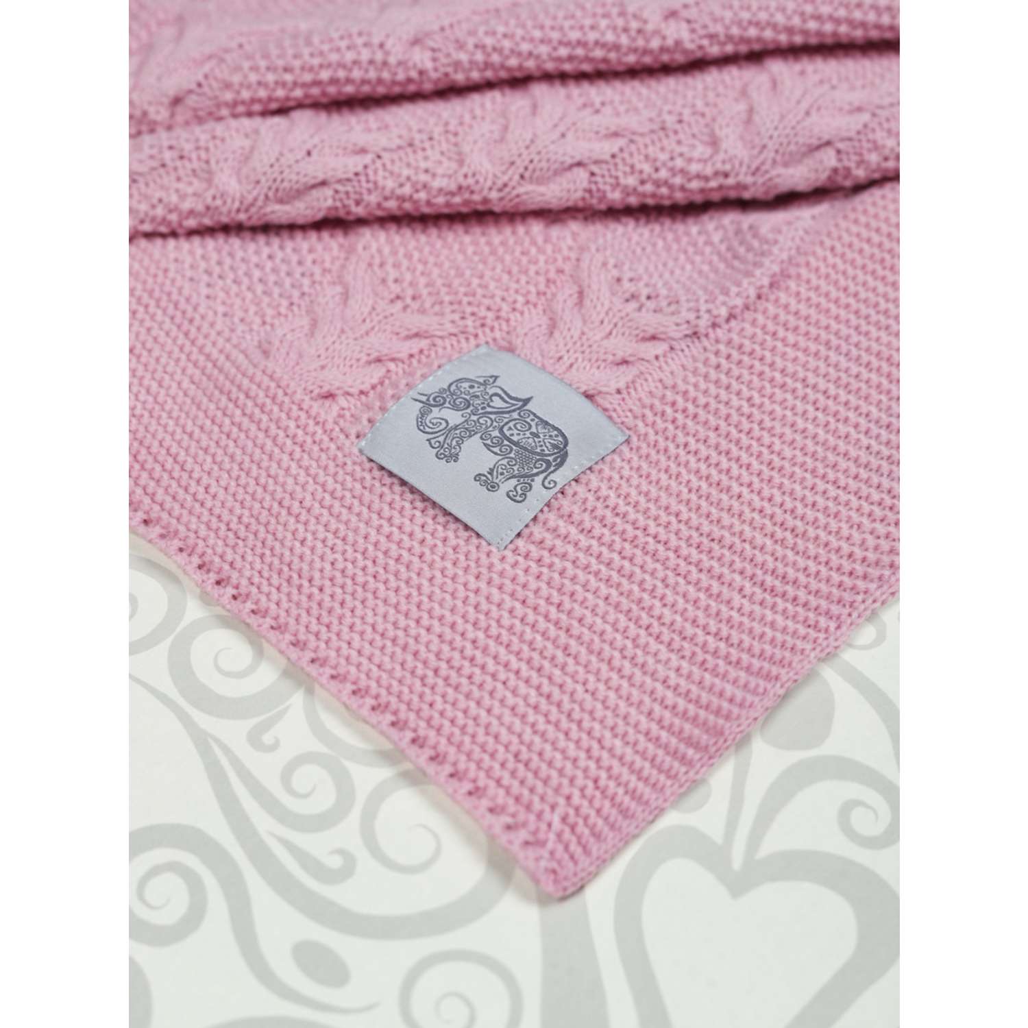 Плед-покрывало детский вязаный WARM WHIFF D-42 розовый на выписку в кроватку 90x110 - фото 2