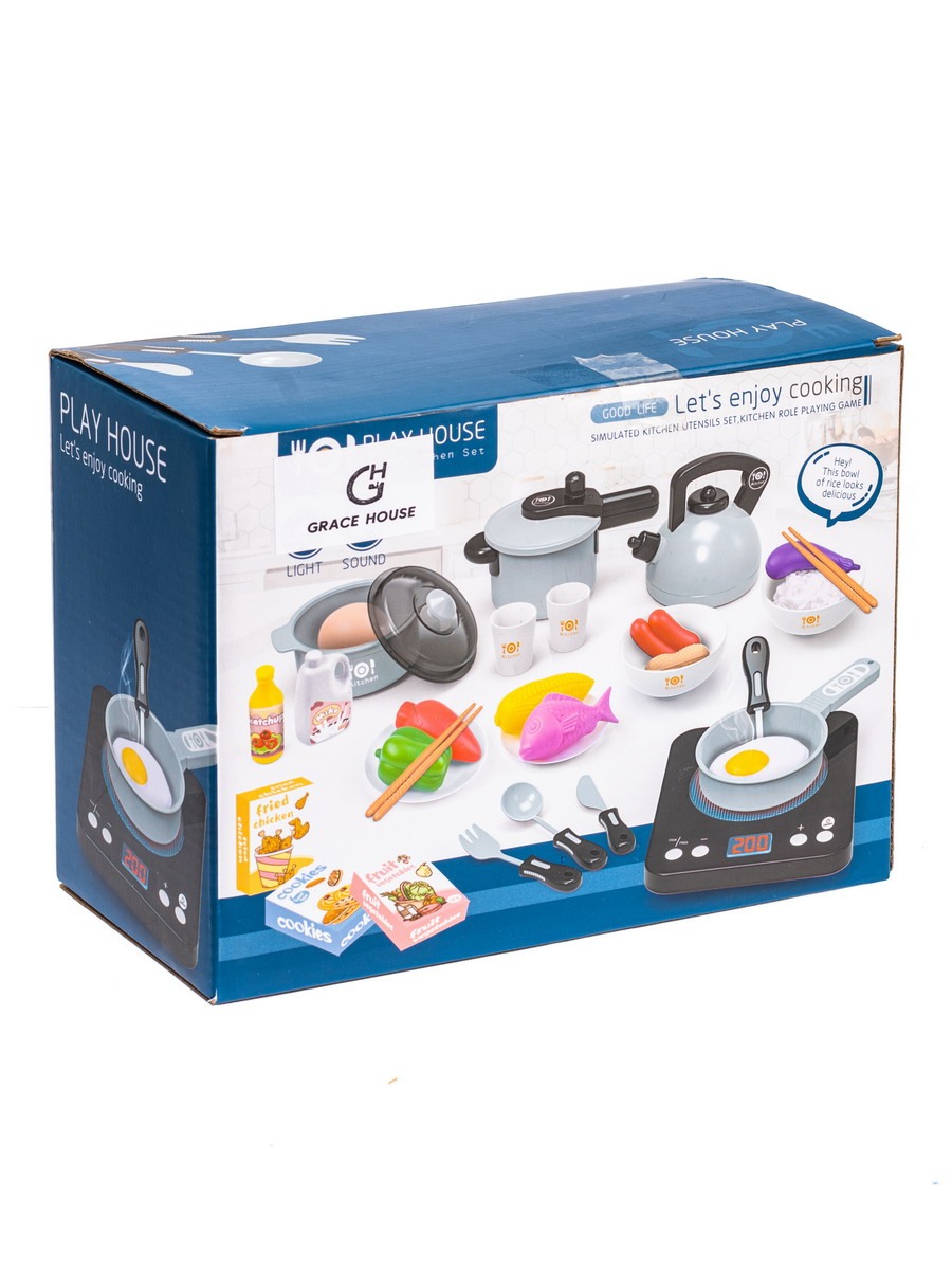 Игровой набор GRACE HOUSE Детская кухня со светом звуком и игрушечные продукты - фото 5