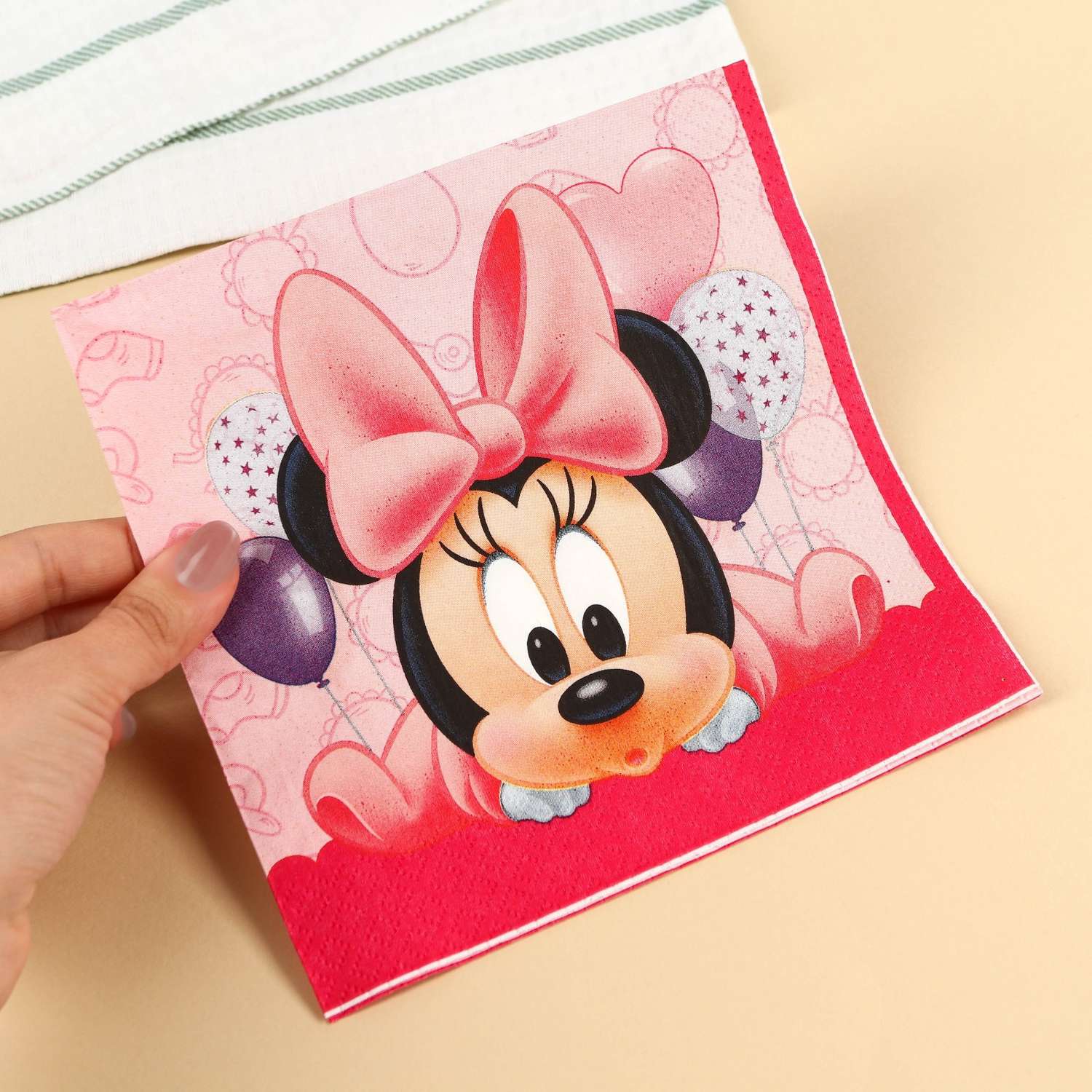 Салфетки бумажные Disney Минни Маус 33х33 см 20 шт. 3-х слойные - фото 2